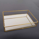 Bandejas Espelhadas Douradas Decorativas