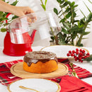 Boleira Bambu com Tampa Acrílica 28cm Elegante