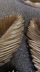 Bandeja Decorativa Folha em Resina Dourada