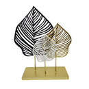 Escultura Folha Tripla em Metal – Arte e Elegância