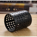 Porta-Talheres de Aço Inox Preto Redondo Pia