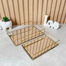 Bandejas Espelhadas Douradas Decorativas