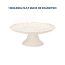 Boleira Flat de Cerâmica Inspirada na Natureza