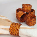 KIT 6 Anéis de Guardanapo Rústicos em Rattan Natural