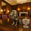 Escultura Leão Decorativo 3D em Gesso Dourado