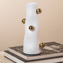 Cachepot Porcelana Branco com Detalhes Dourados