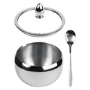 Açucareiro de Inox com Tampa de Vidro Elegante