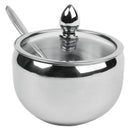 Açucareiro de Inox com Tampa de Vidro Elegante