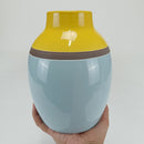 Vaso Decorativo em Cerâmica Azul Sofisticado